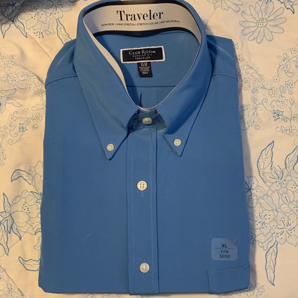 Club Room Men's Sky Blue Dress Shirt